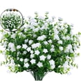thumbnail image 1 of 6 Pcs Artificial Flowers, Fake Artificial Greenery UV Resistant No Fade Faux Plastic Plants for Wedding Bridle Bouquet Indoor Outdoor Home Garden Kitchen Office Table Vase, 1 of 7