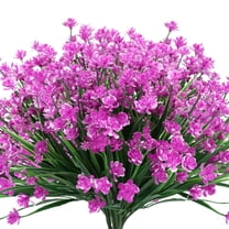 6 Pcs Artificial Flowers,Fake Greenery Faux Plastic Bushes Fake Shrubs UV Resistant No Fade Faux Plastic Flowers for Wedding Hanging Bouquet Indoor Outdoor Home Garden Office Kitchen (Fuchsia)