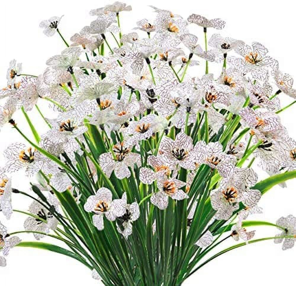 6 Pcs Artificial Flowers Outdoor Filiform Pattern Orchid Silk Flowers ...