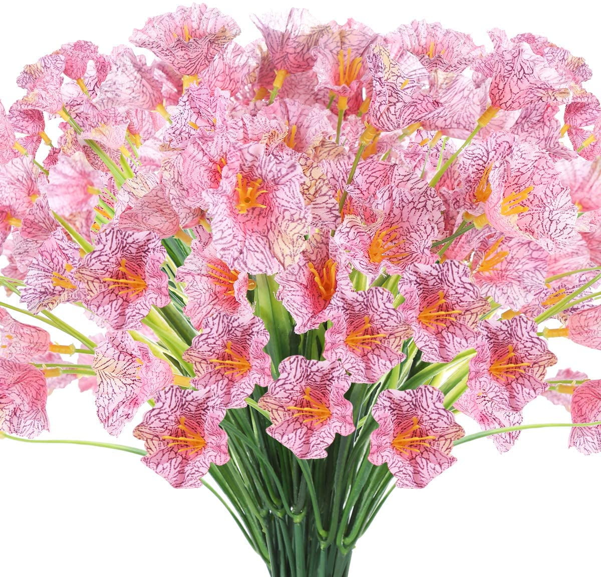 Yastouay 24 Bundles Artificial Flowers For Outdoors, UV Resistant Fake Outdoor No Fade Faux Plants Garden Porch Window Box Farmhouse Pot Planters Decor Mu