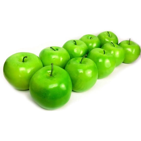6 Pcs Artificial Green Apples Simulation Fake Fruit Photo Props Home Decoration