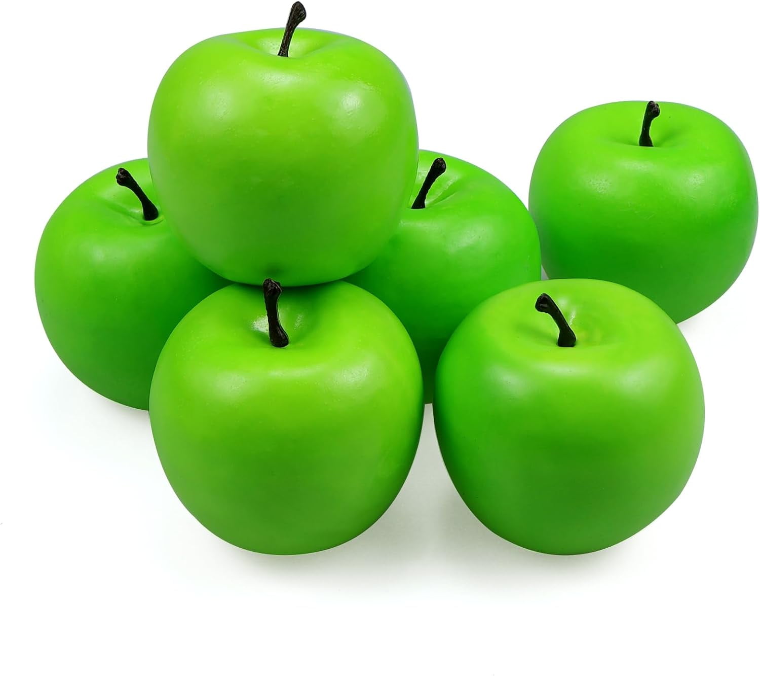 Fake Apple Object 6 Pcs Artificial Green Apples Simulation Fake Fruit Photo Props Home ...