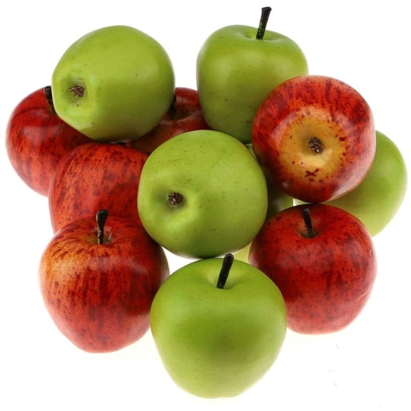 6 Pcs Artificial Green & Red Apple Decoration Fake Fruit Home Party Holiday Decorative Model