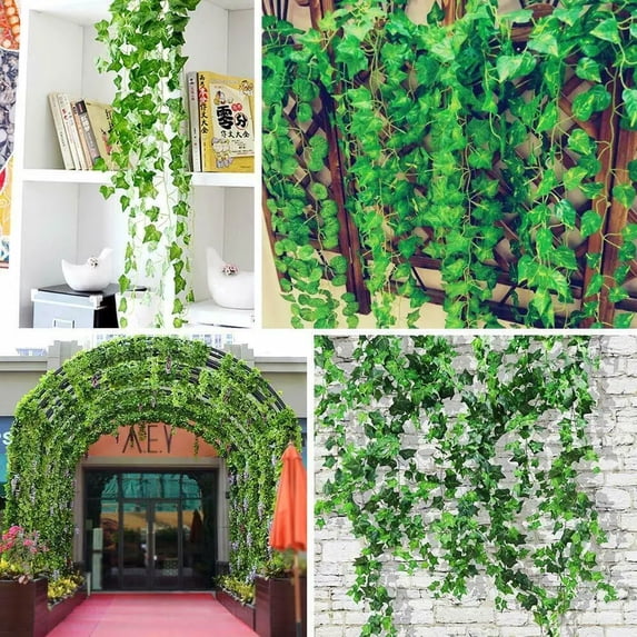 6 Pcs Artificial Hanging Garland Ivy Leaves 6.5 Ft Plants Vines Home Decor