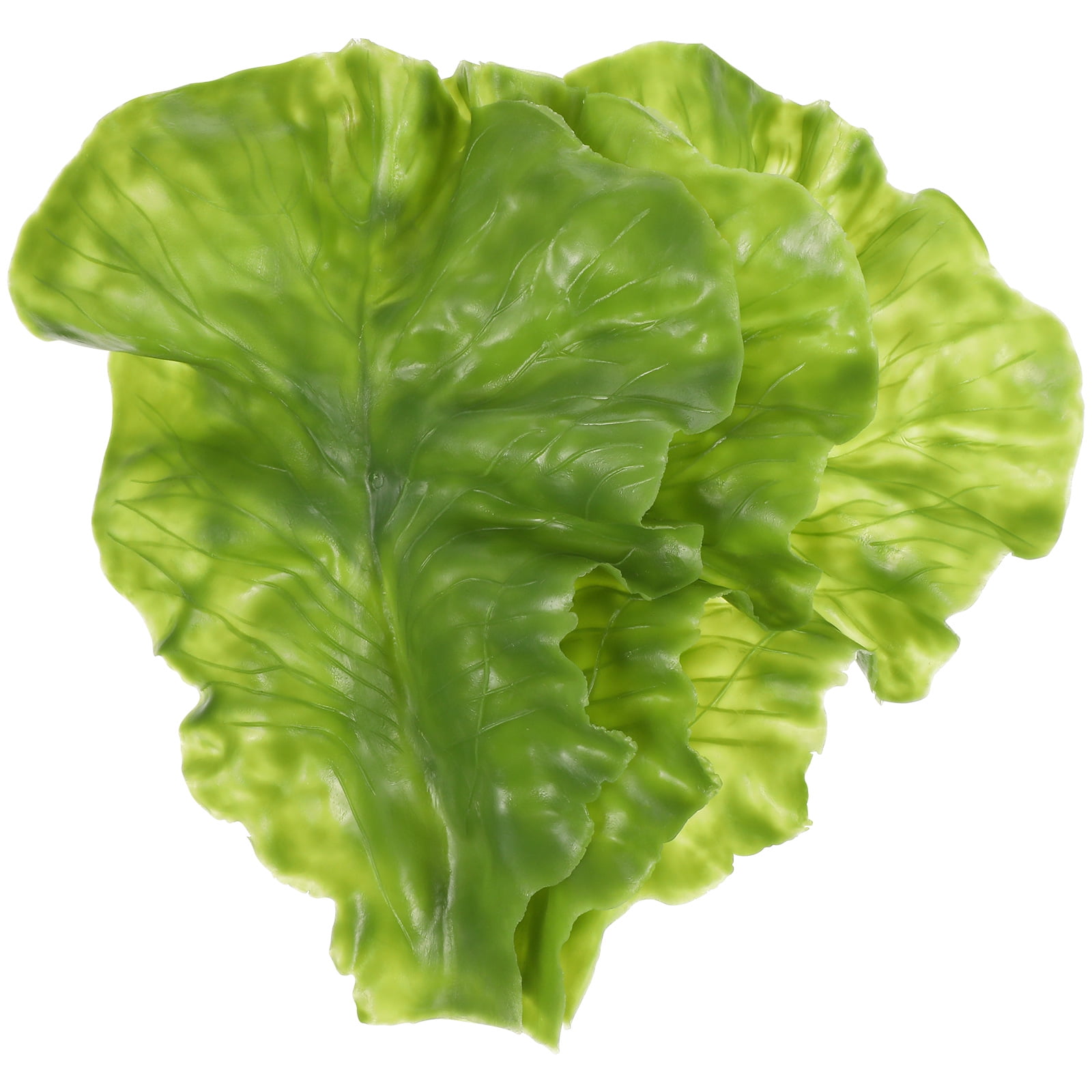 6 Pcs Artificial Lettuce Leaves Vegetables Leaf Green Pvc