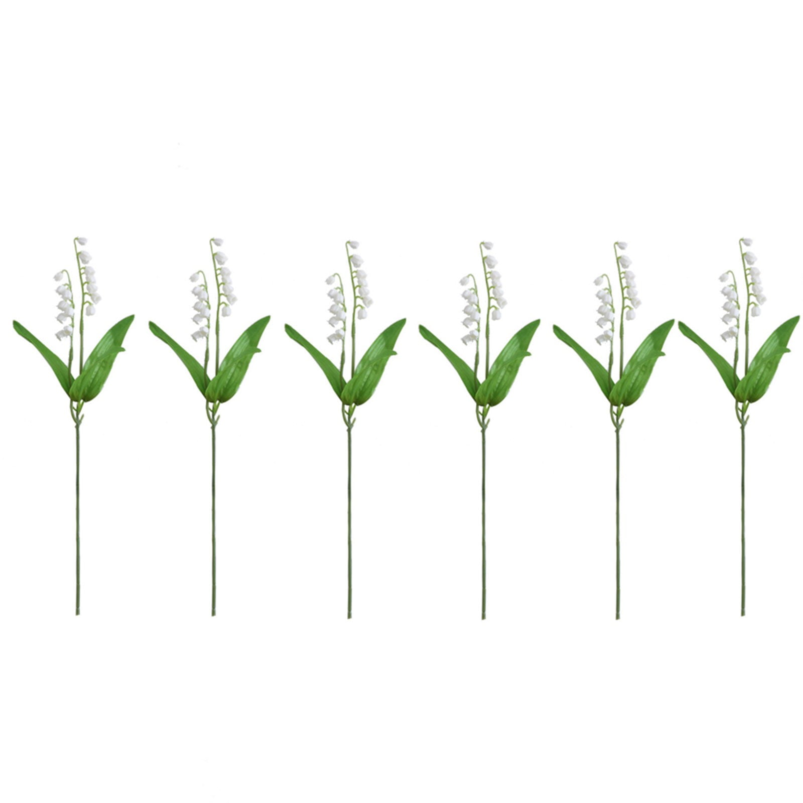 6 Pcs Artificial Lily Of The Valley White Bell Flowers Wind Chime