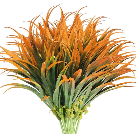 6 Pcs Artificial Plants Outdoor Fake Grass UV Resistant Faux Plastic Greenery Tropical Plants for Home Window Office Hanging Planter Pathway Front Porch Garden Dcor