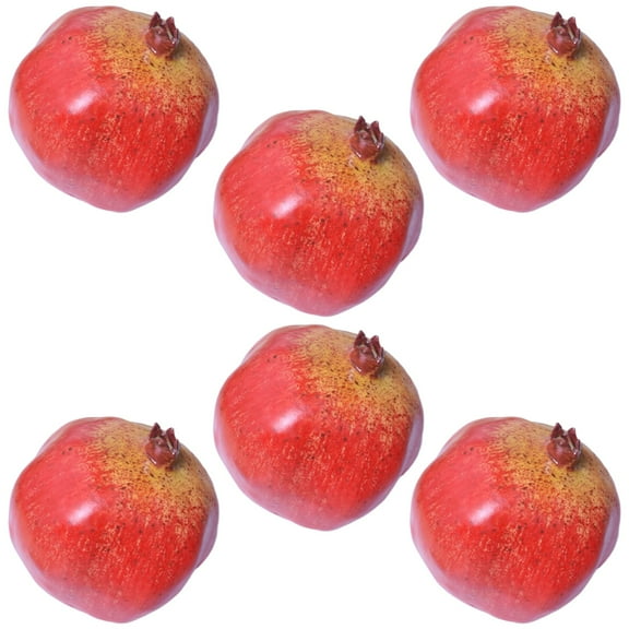 6 Pcs Artificial Pomegranate Models, Realistic Foam Pomegranate Decorations, Fake Fruits with Vibrant Display Accents & Detail-Rich Texture for Kitchen Dcor, Exhibitions, Special Events