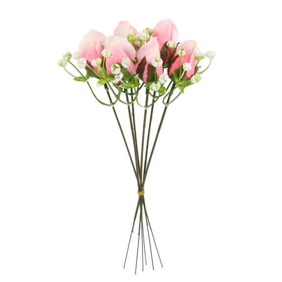 6 Pcs Artificial Rose Flowers With Baby’S Breath,Silk Faux Rose Flowers With Stems,10.6 Inch Artificial Rose Flower,For Wedding, Cemetery,Valentine’S Day Home Table Centerpieces Decor,(Pink,10.6 in)