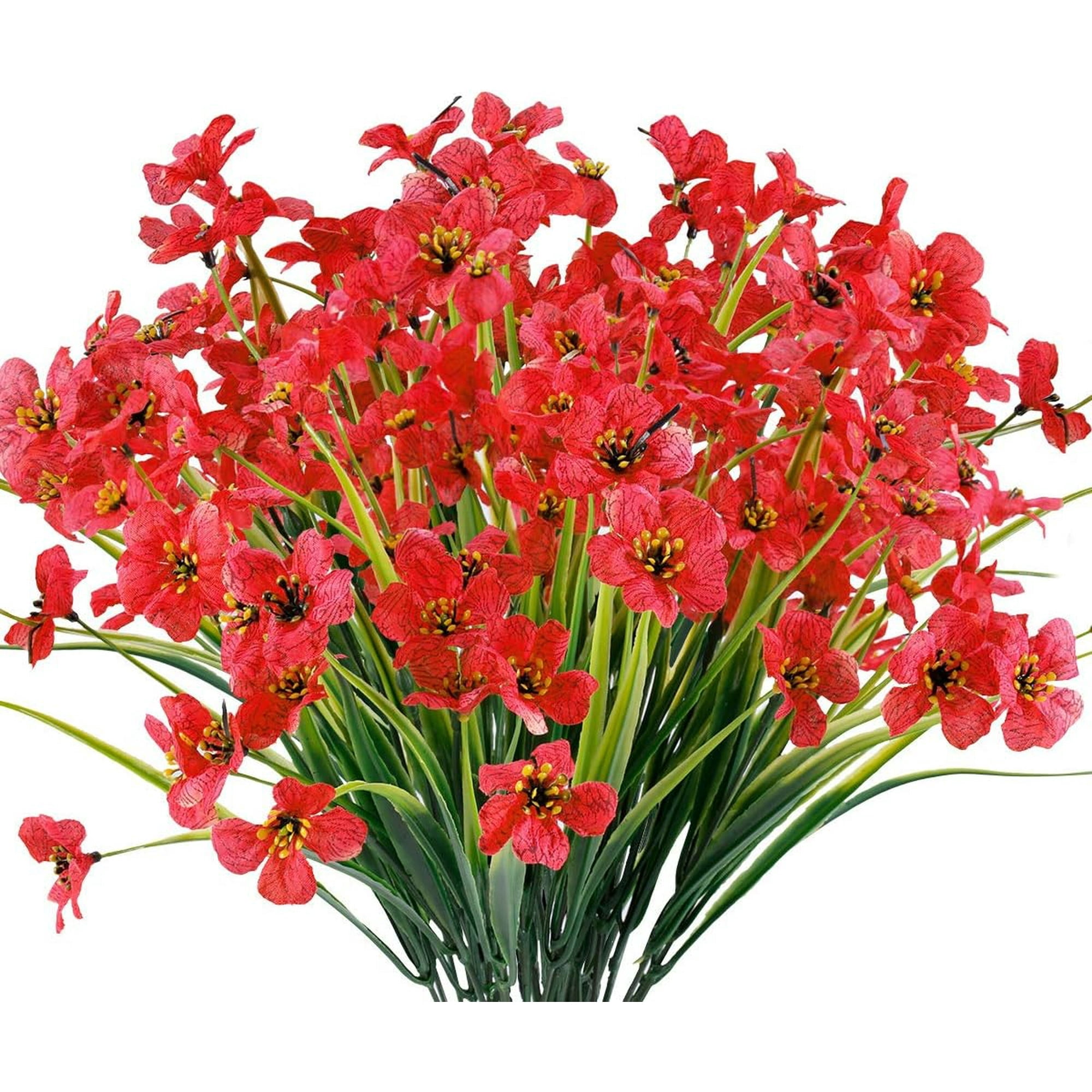 6 Pcs Artificial Violet Flowers for Outdoors, Silk Fake Flowers in Bulk ...