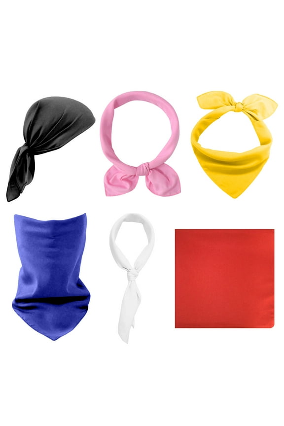 6 Pcs Assorted Bandana Face Covering | 100% Cotton Bandana for Men Women | Face Bandana Headband for Cycling Hip-hop Street dance Mountain Climbing Yoga Jogging, 6 colors