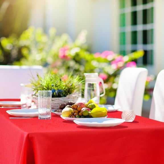 6 Pcs Assorted Color Fabric Rectangle Tablecloth