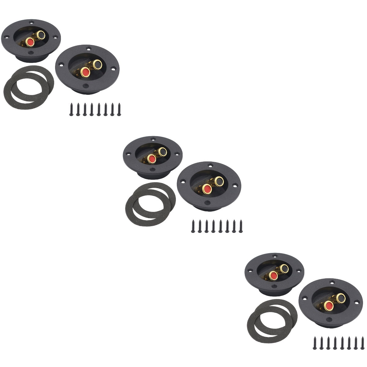 6 Pcs Audio Junction Box Speaker Terminals Connectors Enclosure Para