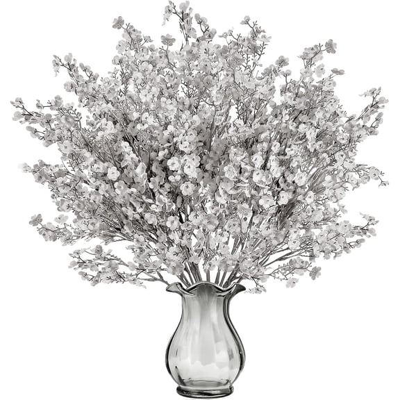 6 Pcs Babys Breath Artificial Flowers Gypsophila Bouquets Bulk Real Touch Fake Silk Flowers for Home DIY Floral Arrangement Table Centerpiece Fall Autumn Decoration (Fall Orange)