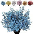 thumbnail image 1 of 6 Pcs Babys Breath Artificial Flowers Real Touch Fake silk Flowers for Home Kitchen Indoor Bouquet Floral Arrangement Table Centerpieces Festival Party Decor (Blue), 1 of 6