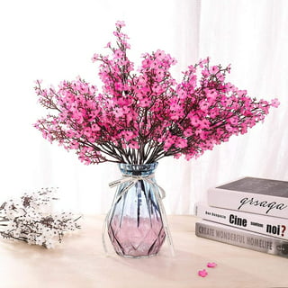 Wisdom Artificial plants,16pcs Babys Breath Artificial Flowers for  Decoration Fake Gypsophila Bouquet for Flower Arrangement Light,Pink 