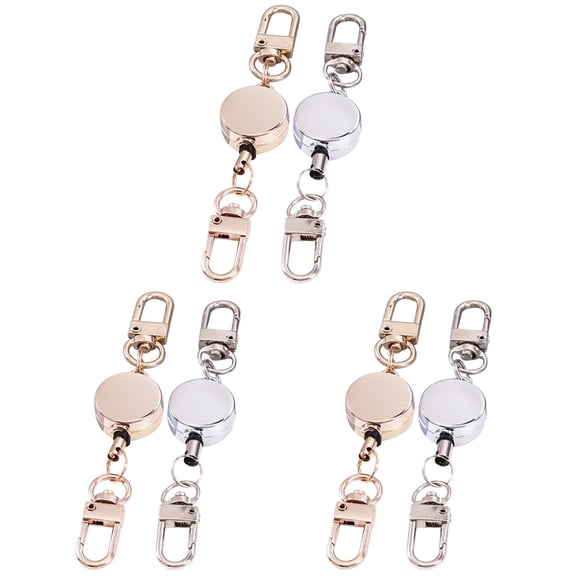 SOPOTUTU 6-Pack Anti-Theft Retractable Keychain Badge Holder Alloy Clip for Belt Security Accessories