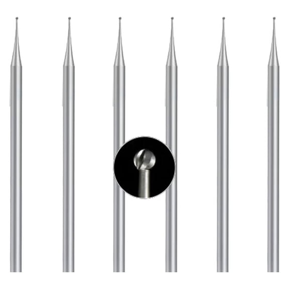 6 Pcs Ball Burr Set, 3/32 Inch Shank Sphere Burs Jewelry Carving Bits(1.2mm)