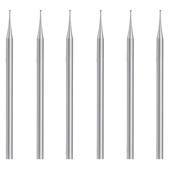 6 Pcs Ball Burr Set, 3/32 Inch Sphere Burs Jewelry Carving Bits(1.2mm)