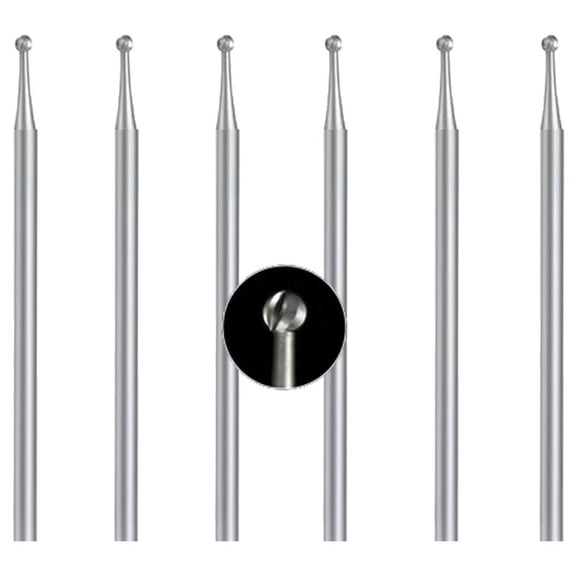 6 Pcs Ball Burr Set, 3/32 Inch Sphere Burs Jewelry Carving Bits(2.1mm)