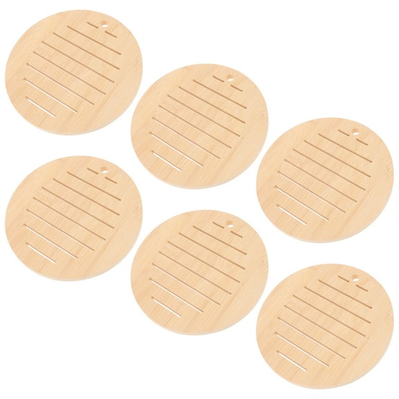 Raindrops Bamboo Natural Placemats Set of 6 for Home Use Beige Heat Insulated Dining Table Decor