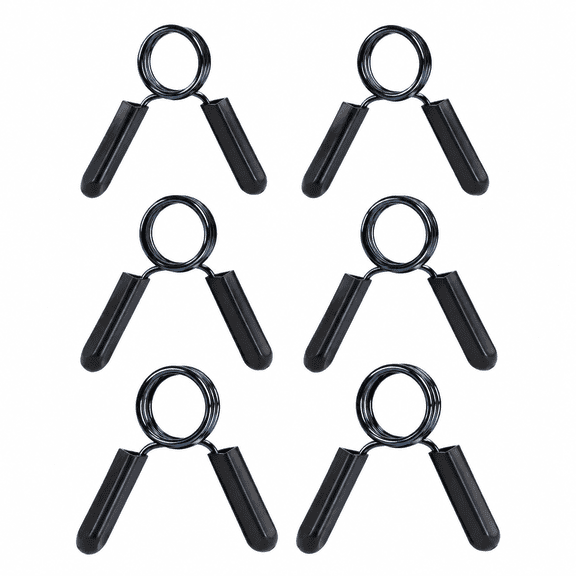 6 Pcs Barbell Clip Clamps 1 Inch, Dumbbell Spring Collars for Standard Weight Bar, Heavy Duty Gym Clips