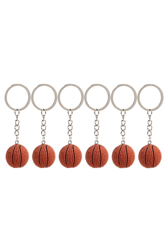 6 Pcs Basketball Keychain Charm Wallet Mini Tote Bag The Child Brown