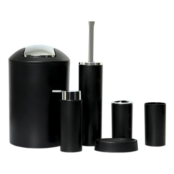 6 Pcs Bathroom Accessories Set, Gift Set for Bathroom - Black