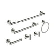 thumbnail image 1 of 6 Pcs Bathroom Hardware Set,Stainless Steel Round Wall Mounted Includes Hand Towel Bar,Toilet Paper Holder,Robe Towel Hooks,Bathroom Accessories Kit,Silver, 1 of 7