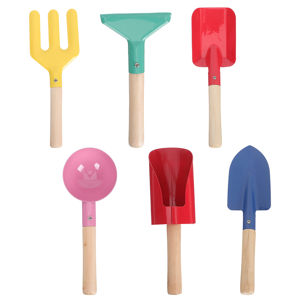 6 Pcs Beach Toy Set Backyard Playsets for Kids Metal Garden Tool