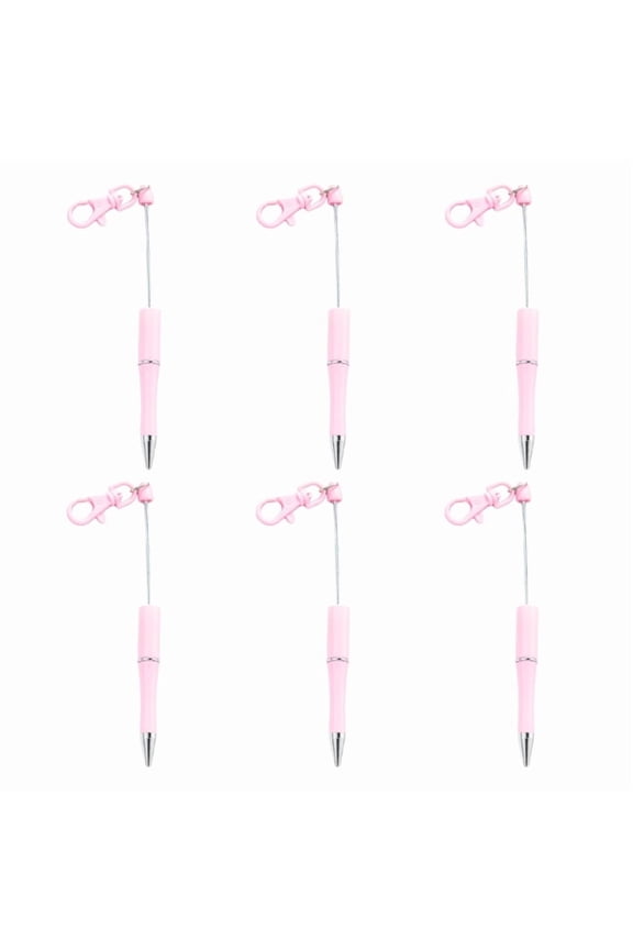 DIY Beaded Pen Keychain, Candy Light Pink, 6 Pack