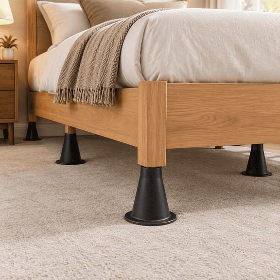 6 Pcs Bed Frame Feet, Prevent Sliding Plastic Bed Risers