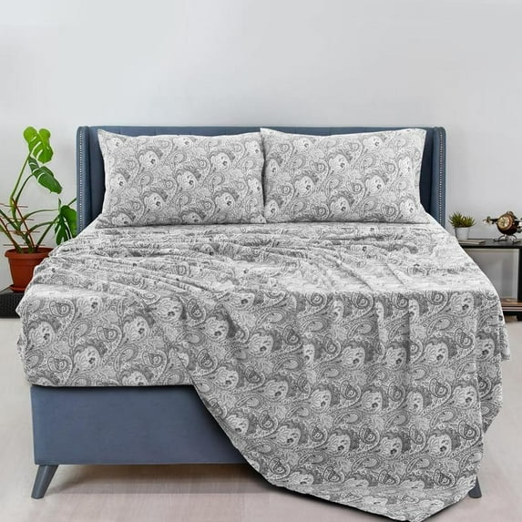 6 Pcs Bed Sheets Set-Microfiber & Solid Bedding Set-Upto 16 Inches Deep Pocket Queen Sheets-Hotel