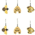 thumbnail image 1 of 6 Pcs Bee Beehive Ornaments Wood Bumble Bees Cutouts Decorations for Tree Tree Tray Wreath Christmas Festival Bee Kind Sign Crafts Home Hanging Decor, 1 of 8