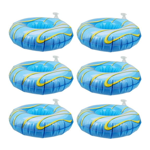 6 Pcs Floating Drink Holders for Beverages - Polka Beer Floaties Pool Party Accessories