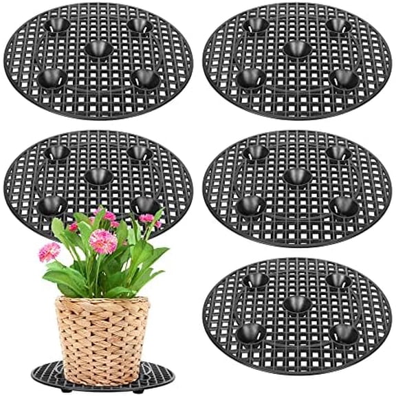 6 Pcs Big Potted Plant Stands - 12 Inch Patio & Deck Floor Protector,Plant Level Pot Elevator for Indoor Outdoor Garden Flower