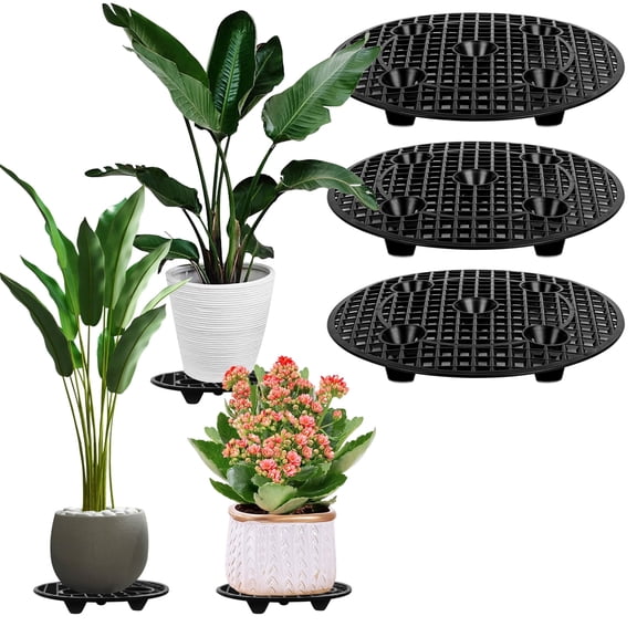 6 Pcs Big Potted Plant Stands - 8 Inch Patio & Deck Floor Protector,Plant Level Pot Elevator for Indoor Outdoor Garden Flower