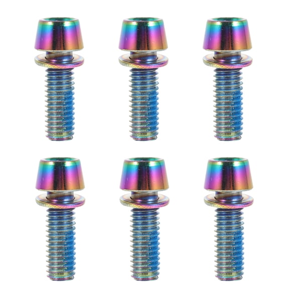 Hytrove 6Pcs Professional Bike Rotor Screws Titanium Alloy Bolts Sturdy Cycling Accessories