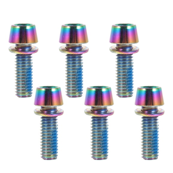 TAILTOSS 6-Pack Titanium Alloy Bike Rotor Bolts, Screws for Cycling Accessories and Repair Supplies