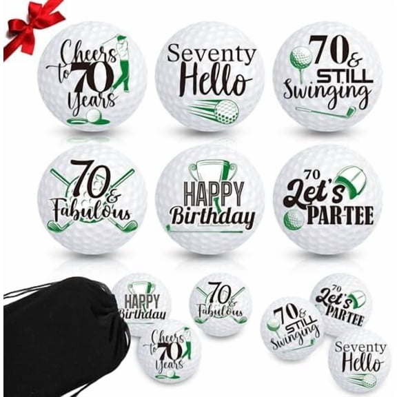 6 Pcs Birthday Golf Balls Gift for Father's Day Funny Golfer Gift Set Professional Practice Ball for Men Golfers Happy Birthday Golf Ball Accessories for Men, Women &