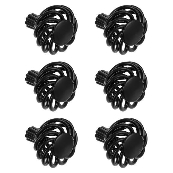6 Pcs Black Cabinet Knobs Hollow Bird Cage Handle Handles Good Hardness