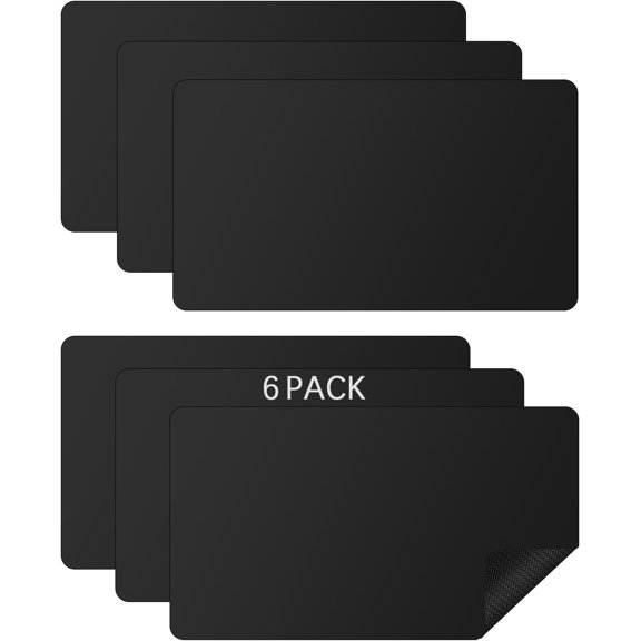 6 Pcs Black Card Gaming Mat 14x24 Inch, Playmat Table Smooth Playing Card Mat,Versatile Card Game mat and Desk pad for Home Office Use