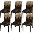 thumbnail image 1 of 6 Pcs Black and Gold Chair Covers, Conference Room Chair Covers, Restaurant Chair Covers, Kitchen Chair Covers, Chair Covers High Elasticity Removable, 1 of 6