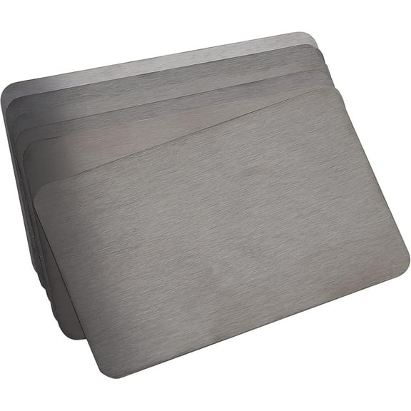 6 Pcs Black Metal Business Cards 3.3x2.16 0.8mm Thick Stainless Steel Blanks Name Card Laser Engraved Business Card DIY