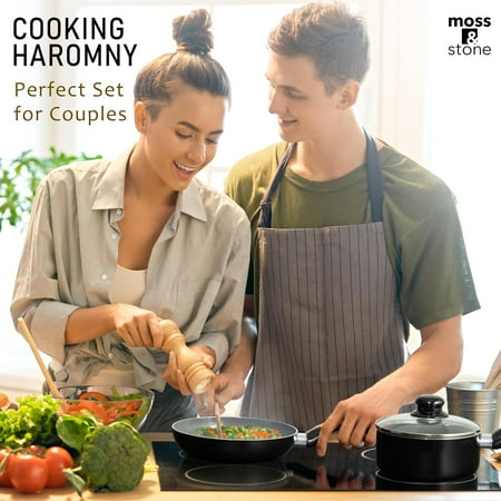 6-Piece Nonstick Cookware Set with Glass Lids