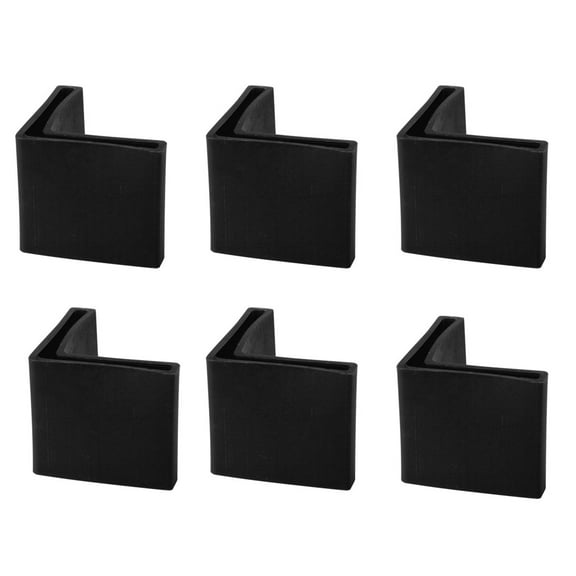 6 Pcs Black Plastic Angle Iron Foot L Shape Edge Floor Protector 25 x 25mm