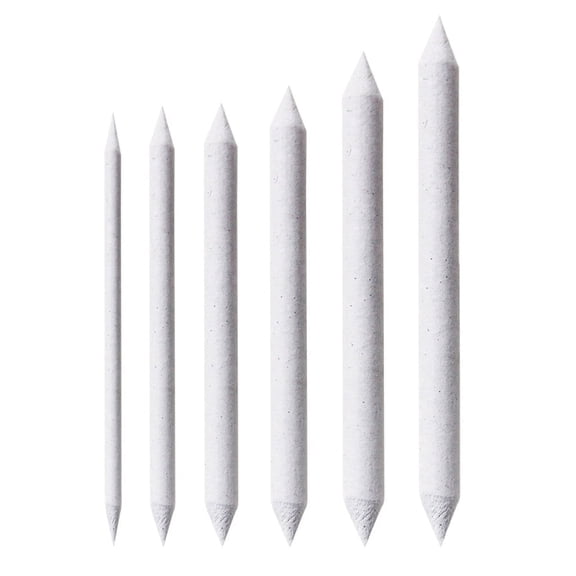 6 Pcs Blending Stumps and Tortillions Blending Sticks,Oil Pastel Blending Pencil,Soft Paper Sketch Shading Pencils,Tortillions Paper Art Pencil Sticks,for Artist Sketch Drawing Tool,White