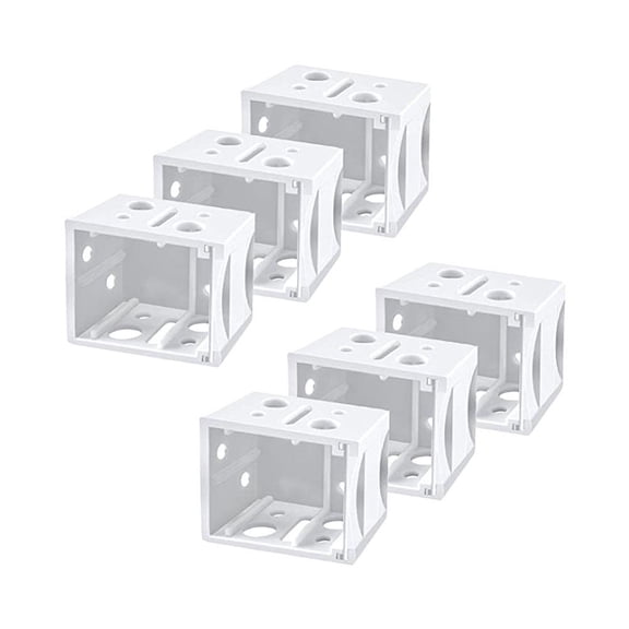 6 Pcs Blind Brackets, White Mini Mounting Brackets for 1 Inch Window Blinds Headrail, Durable Plastic Box Mount for Easy Installation