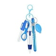 thumbnail image 1 of 6 Pcs Blue Nurse Pen Set, Including Permanent Marker, Retractable Ballpoint Pen, Keychain Clip, Foldable Scissors, LED Flashlight Keychain, Blue Nurse Accessories for Work, 1 of 2