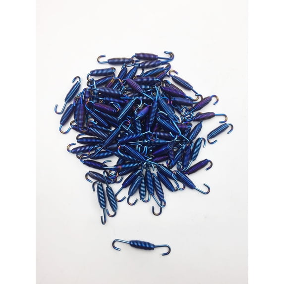 6 Pcs Blue Stainless Steel Scooter Motorcycle Exhaust Pipe Muffler Springs Hooks